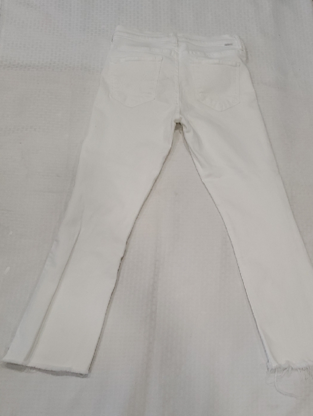 MOTHER White Raw Hem Cropped Jeans - Picture 11 of 15